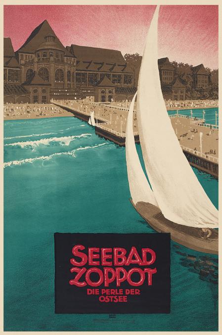 Lucian Bernhard (Emil Kahn) Seebad Zoppot / Die Perle der Ostsee Deutschland, vor 1910