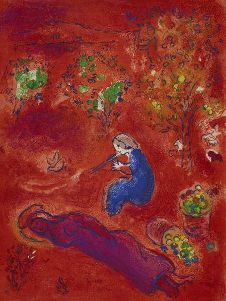 Marc Chagall, A midi, l’été (Mittags, der Sommer), 1961, Blatt 11 aus dem Portfolio: Daphnis et Chloé