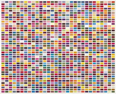 Gerhard Richter, Blau-Gelb-Rot a. d. Serie: Farbfelder. 6 Anordnungen von 1260 Farben, 1974