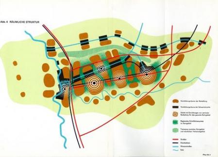 Zeichnung Räumliche Struktur im Ruhrgebiet 1966