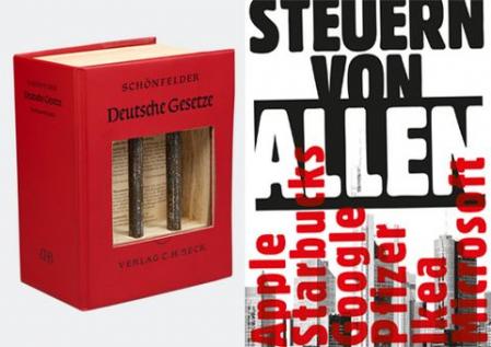 Klaus Staeck, Strafrechtsreform, 1969 (links) / Steuern von allen, 2017 (rechts)