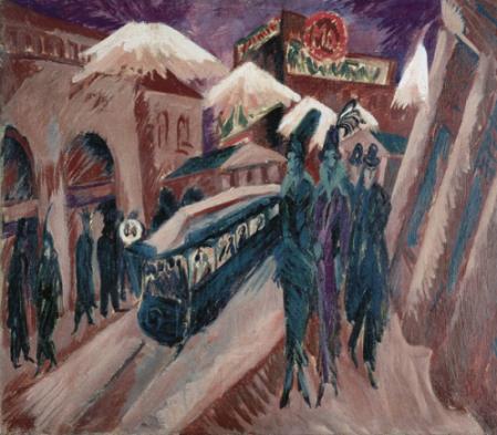 Ernst Ludwig Kirchner, Leipziger Strasse mit elektrischer Bahn, 1914